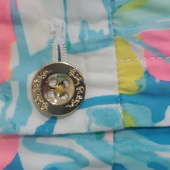 Lilly Pulitzer Womens The Jayne Short Size4 Blue Multi Beach and Bae 100% Cotton - Picture 5 of 5